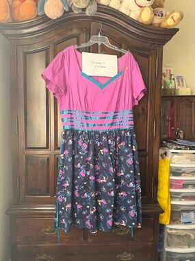 Disney Pink and Blue Midi Dress